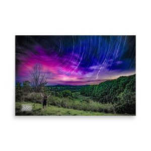 "Perry's Hill Lookout Aurora Star Trails" - Poster by Punk Dad Stills