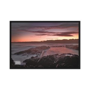 "Sawtell Rock Pool Blue Hour" - Framed Canvas by Punk Dad Stills