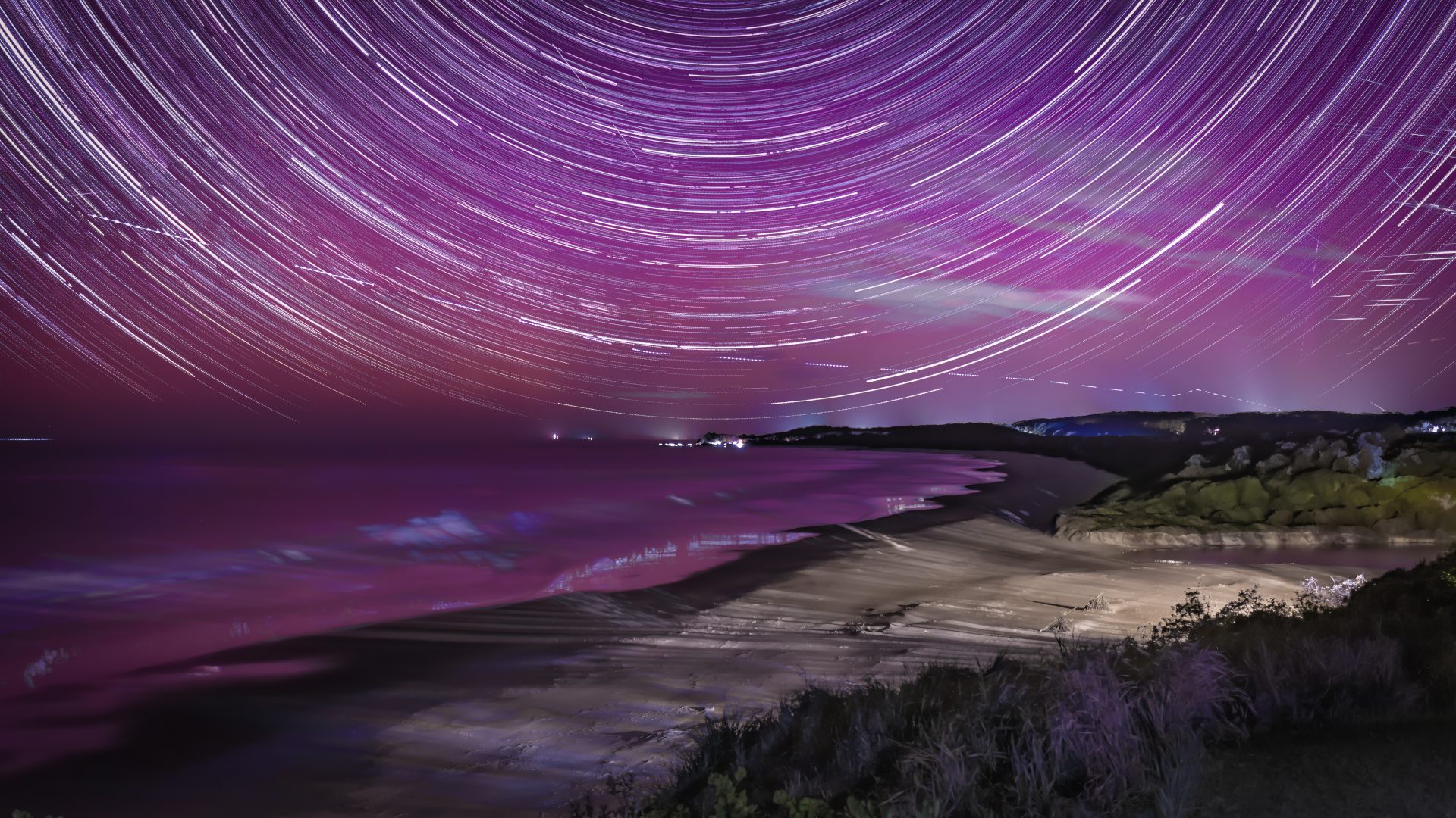 "Hungry Head Aurora Australis Star Trails" by Punk Dad Stills
